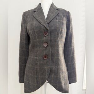 Cabi Plaid Tailored Blazer Women’s Size 2 Brown Windowpane Career Jacket